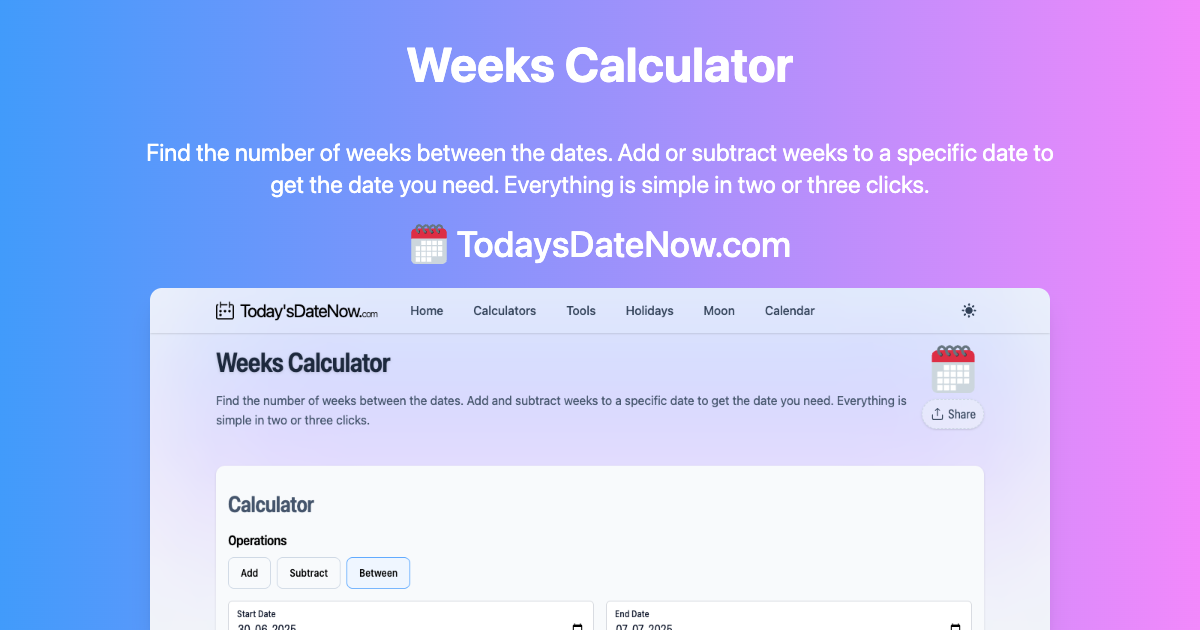 Weeks calculator